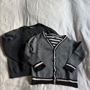 BONPOINT 🍒 100% wool grey sweaters Sz 4 excellent condition!